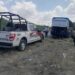 Guardia Estatal apoya con seguridad e hidratación a pasajeros y conductor de autobús varados en carretera