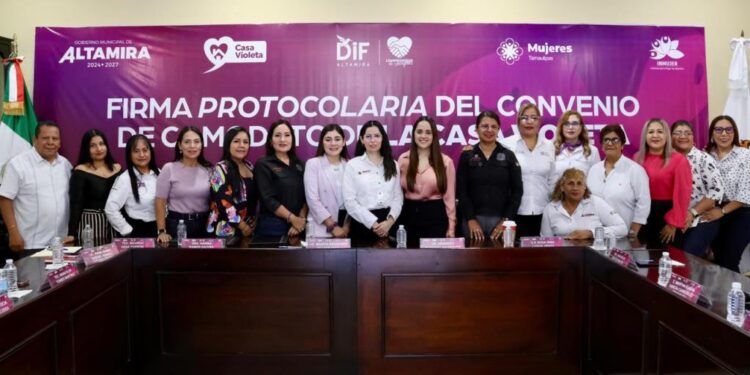 Formalizan convenio en comodato de Casa Violeta para fortalecer la atención a mujeres en Altamira