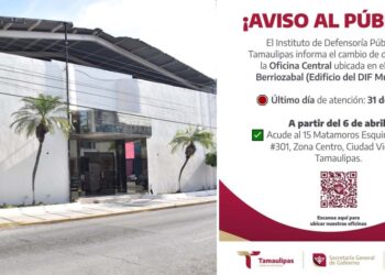 Anuncia Defensoría Pública cambio de domicilio en Ciudad Victoria