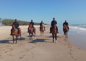 Despliega Guardia Estatal operativo en playa La Pesca durante Semana Santa