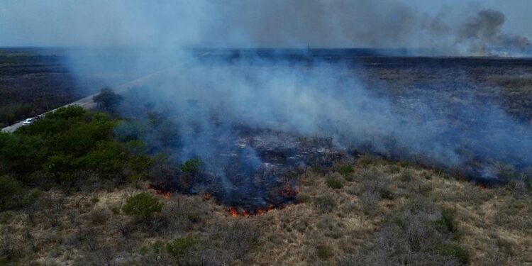 Guardia Estatal atiende incendio en Jiménez