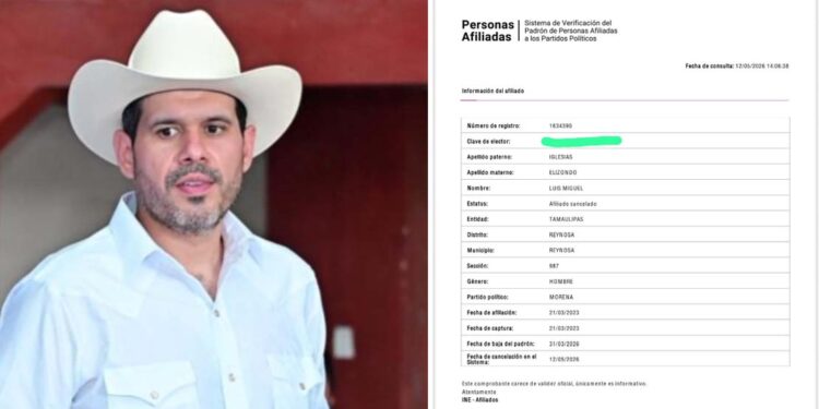Oficializa INE baja de Luis Miguel Iglesias en Morena