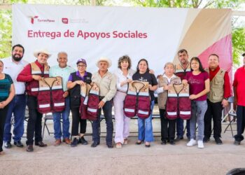 Entrega SEBIEN apoyos sociales en Güémez