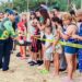 Viven familias la primera liberación pública de tortuga lora en La Pesca