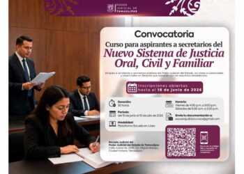 Abre Poder Judicial proceso de preparación para ocupar 30 plazas en Tamaulipas