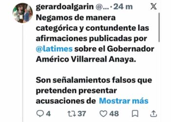 Son falsas acusaciones contra AVA, responde vocero de Tamaulipas