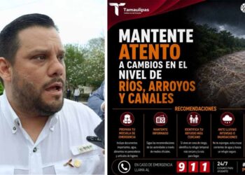 Exhorta Protección Civil a extremar precauciones ante pronóstico de lluvias intensas en Tamaulipas