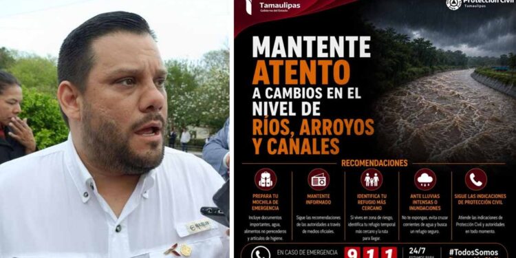 Exhorta Protección Civil a extremar precauciones ante pronóstico de lluvias intensas en Tamaulipas