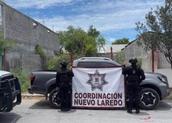 Guardia Estatal asegura camioneta con reporte de robo en Nuevo Laredo