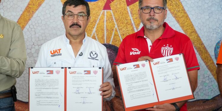 Firma la UAT alianza deportiva entre Correcaminos y el Club Necaxa de la Liga MX