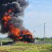 Guardia Estatal atiende incendio de tractocamión en la carretera Victoria-Zaragoza