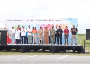 Guardia Estatal participa en el arranque del Operativo Vacaciones Seguras 2026 en La Pesca