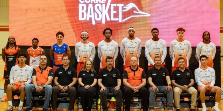 Rector Dámaso Anaya encabeza presentación oficial del Corre Basket UAT para la temporada 2026 de la LNBP