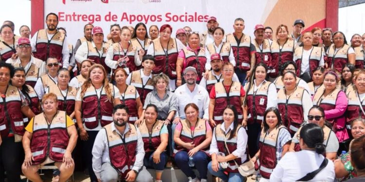 Entrega SEBIEN apoyos sociales en Nuevo Laredo