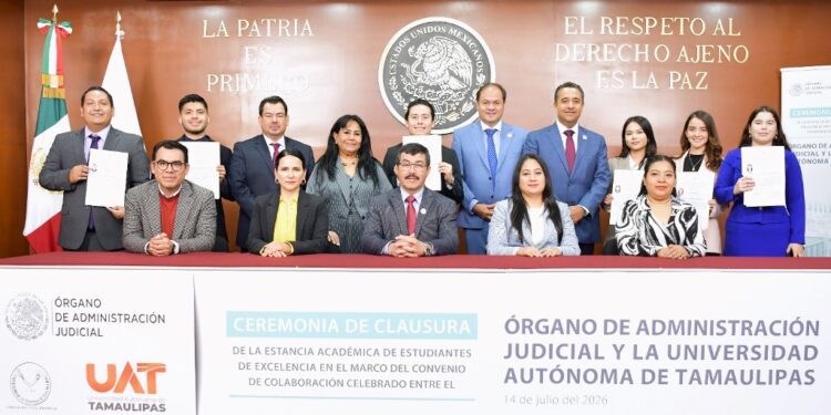 Estudiantes de excelencia de la UAT concluyen estancia en el Órgano de Administración Judicial