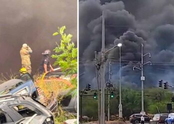 Incendio consume más de 200 vehículos en corralón de Reynosa