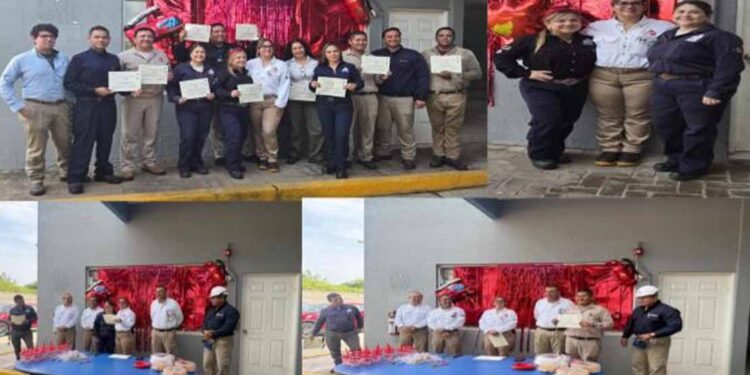 Conmemora Pemex el Día Nacional del Bombero con reconocimiento a su personal del Complejo Procesador de Gas Arenque