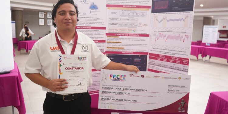 Estudiante de la UAT diseña dispositivo para reducir el consumo eléctrico en edificios