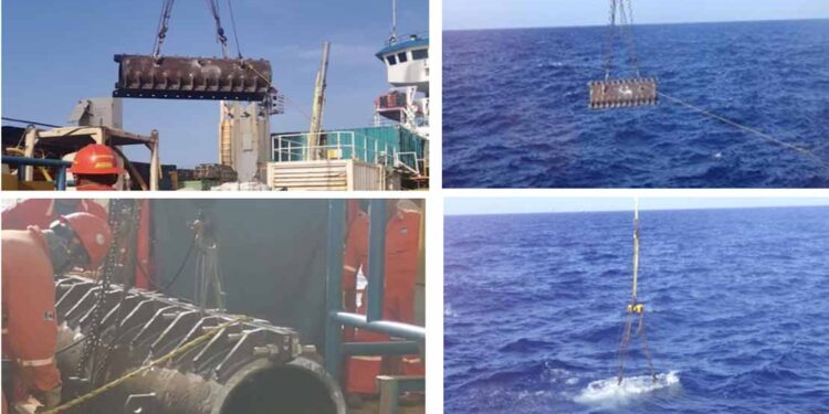Pemex avanza en la reparación del ducto en campo Ek-Balam, concluye elaboración de envolvente e inicia su instalación